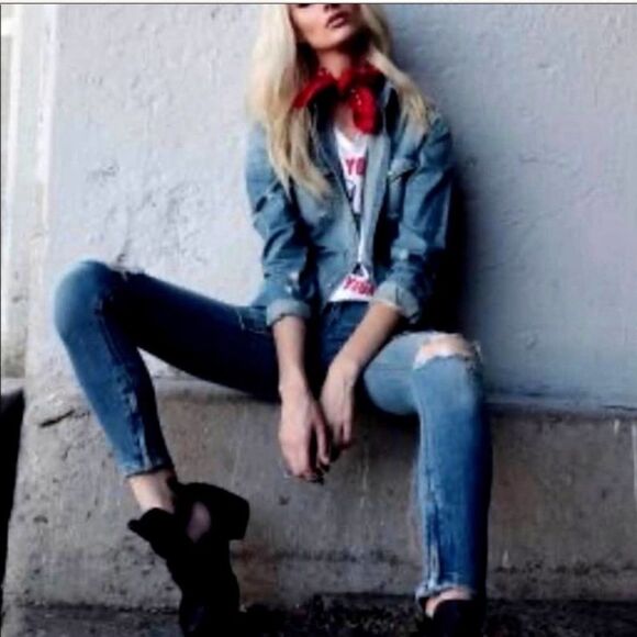 Pistola Tory Skinny Ankle Distressed Jeans - Picture 1 of 8